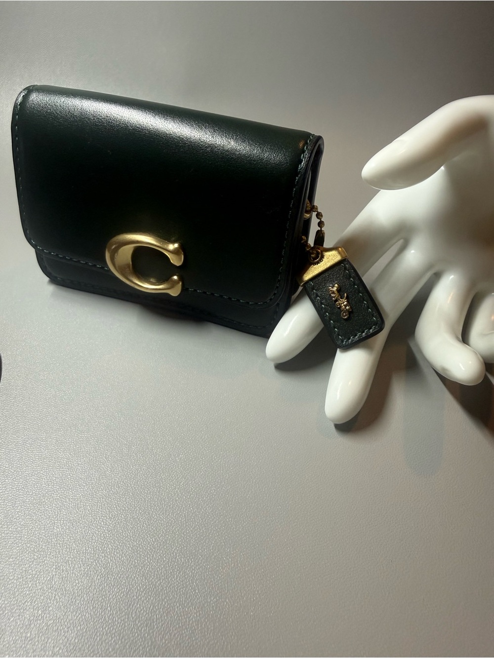 Coach Forest Green Leather Belt Bag with Gold 'C' Accent